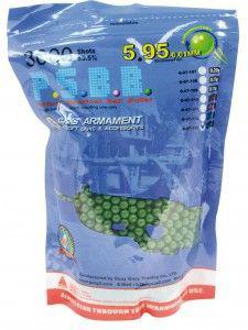 Airsoft-Bille BB 6 mm G&G 0.25 g verte,sac de 3000 bb