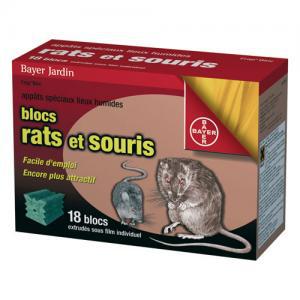 RATICIDE SOURICIDE BAYER-18 Blocs RAT-SOURIS -360g- Appat /Difétialone désechant