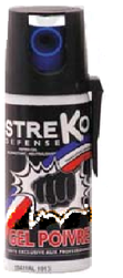 Bombe gaz lacrymogène CS d'auto-défense STREKO Defense 50ml