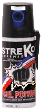 Bombe gaz lacrymogène d'auto-défense STREKO Defense 50ml